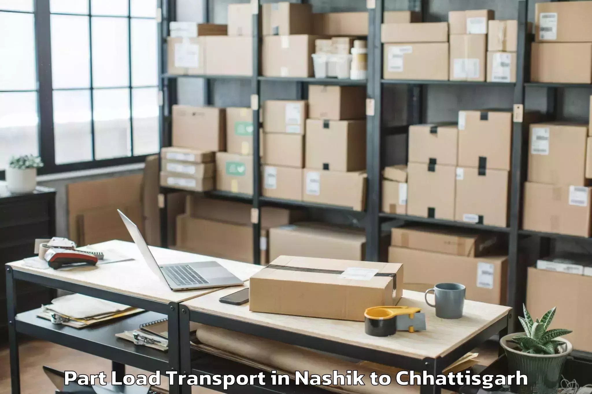 Comprehensive Nashik to City Center Mall Raipur Part Load Transport